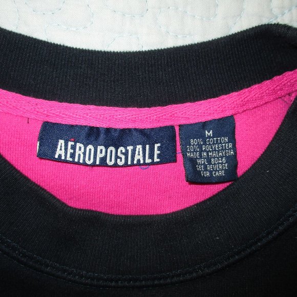 Aeropostale Sweat Shirt Size M - great condition - navy and pink - soft - Picture 4 of 4
